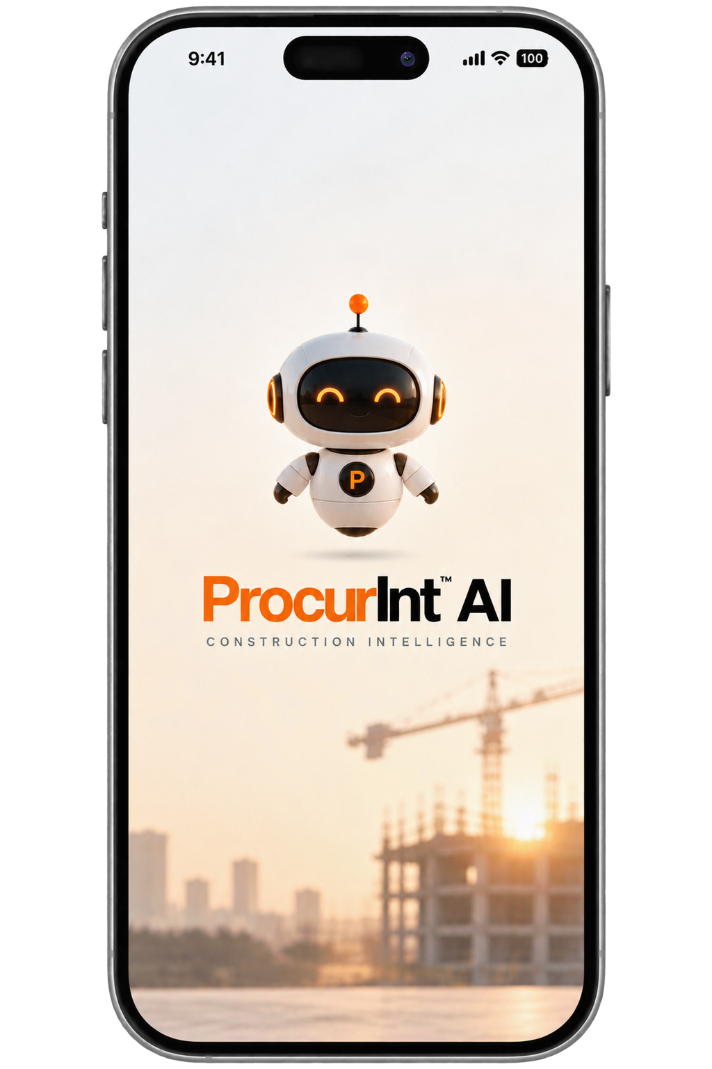 ProcurInt AI — Construction Intelligence splash screen